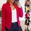 Fashion Solid Color No Button Blazer Women Long Sleeve Slim Fit Suit Jacket?Coat