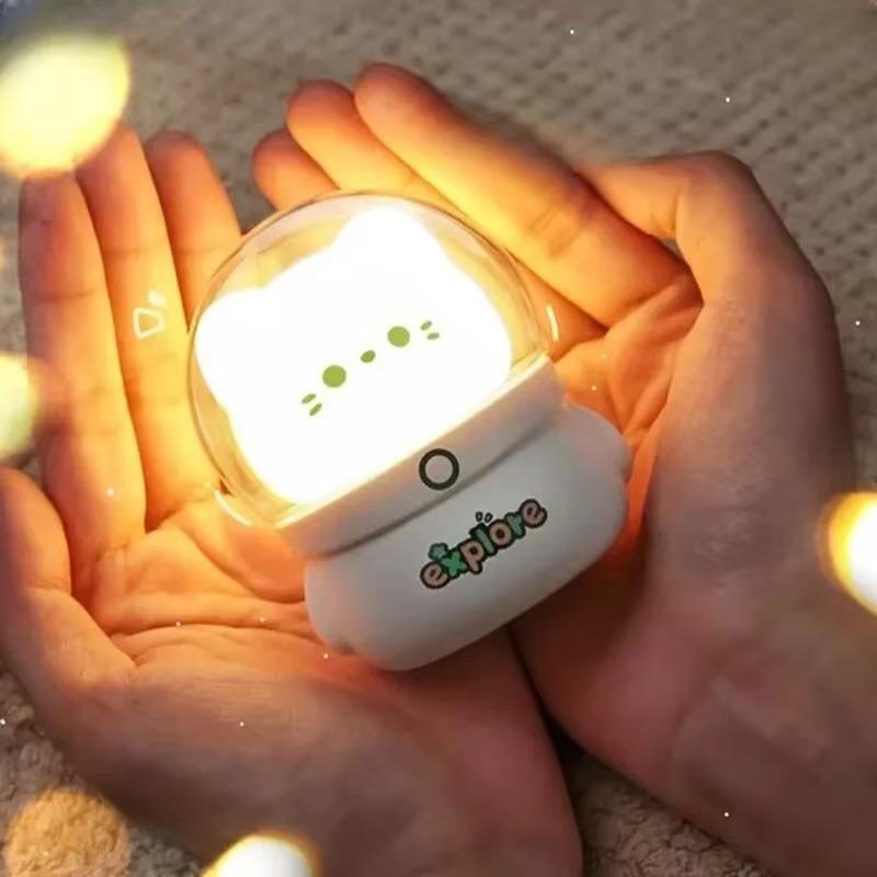 

Милый астронавт животное ночник перезаряжаемый космический кролик котенок медведь лампа детская спальня прикроватные украшения светильники подарок 7.2 x 5.7cm белый