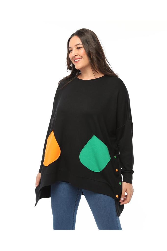 Damen Stil Übergröße Sweatshirt Zwei Faden Paillettenbesetztes Oversize Sweatshirt