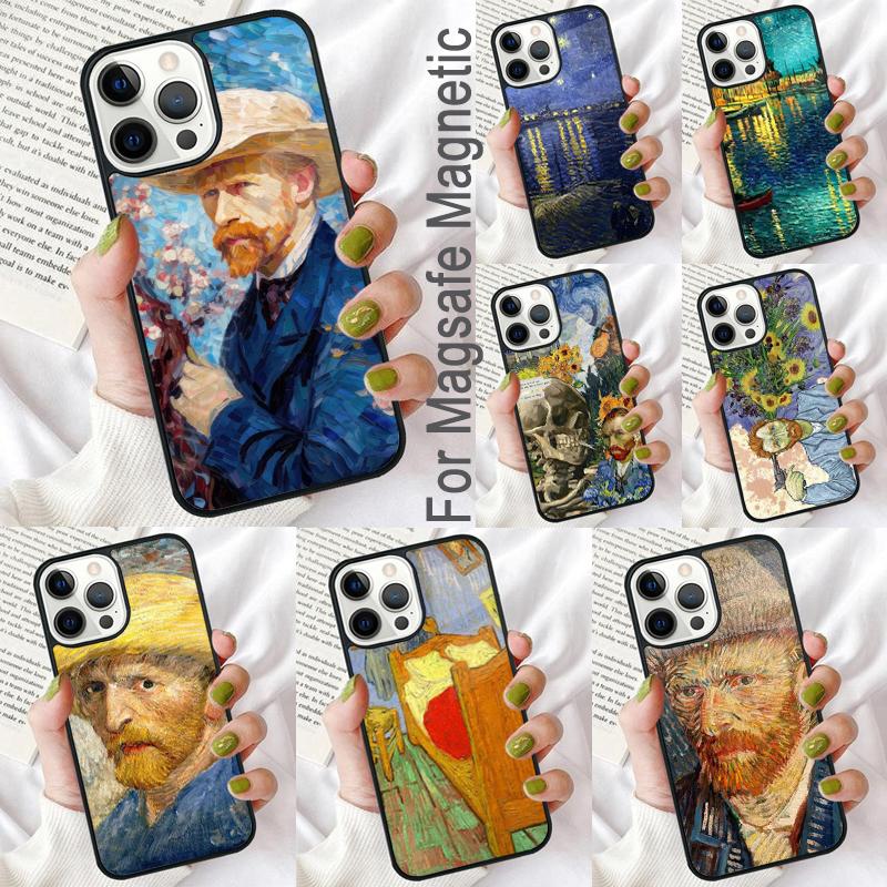 Vincent Van Gogh Soft Phone Case for iPhone 17 Air 16e Pro Max 15 Pro 13 14 Plus 11 12 MagSafe Magnetic Coque