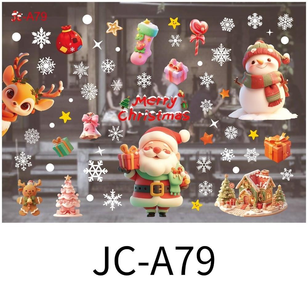 Schneeflocke Alter Mann Bunt Weihnachten Fensteraufkleber Frohe Weihnachten Thema PVC Festival Party Aufkleber Neujahr