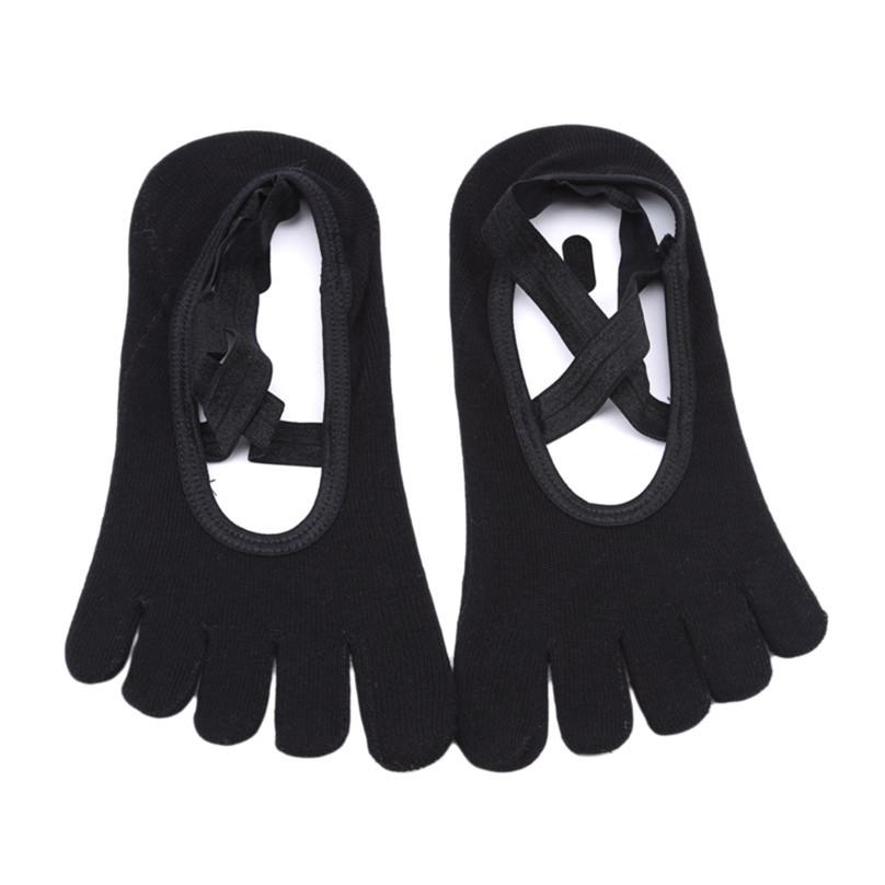 Fashion Solid Color Female Cross Straps Ballet Open Toe Floor Socks Silicone Non-slip Yoga Socks