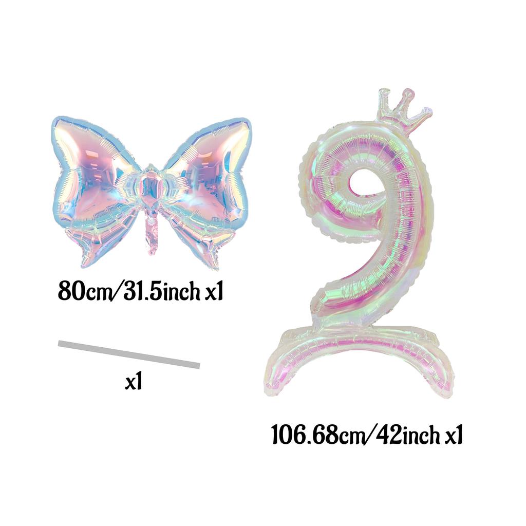 2 digital colorful transparent bow balloons for graduation, wedding, baby shower, anniversary, and birthday party decoration