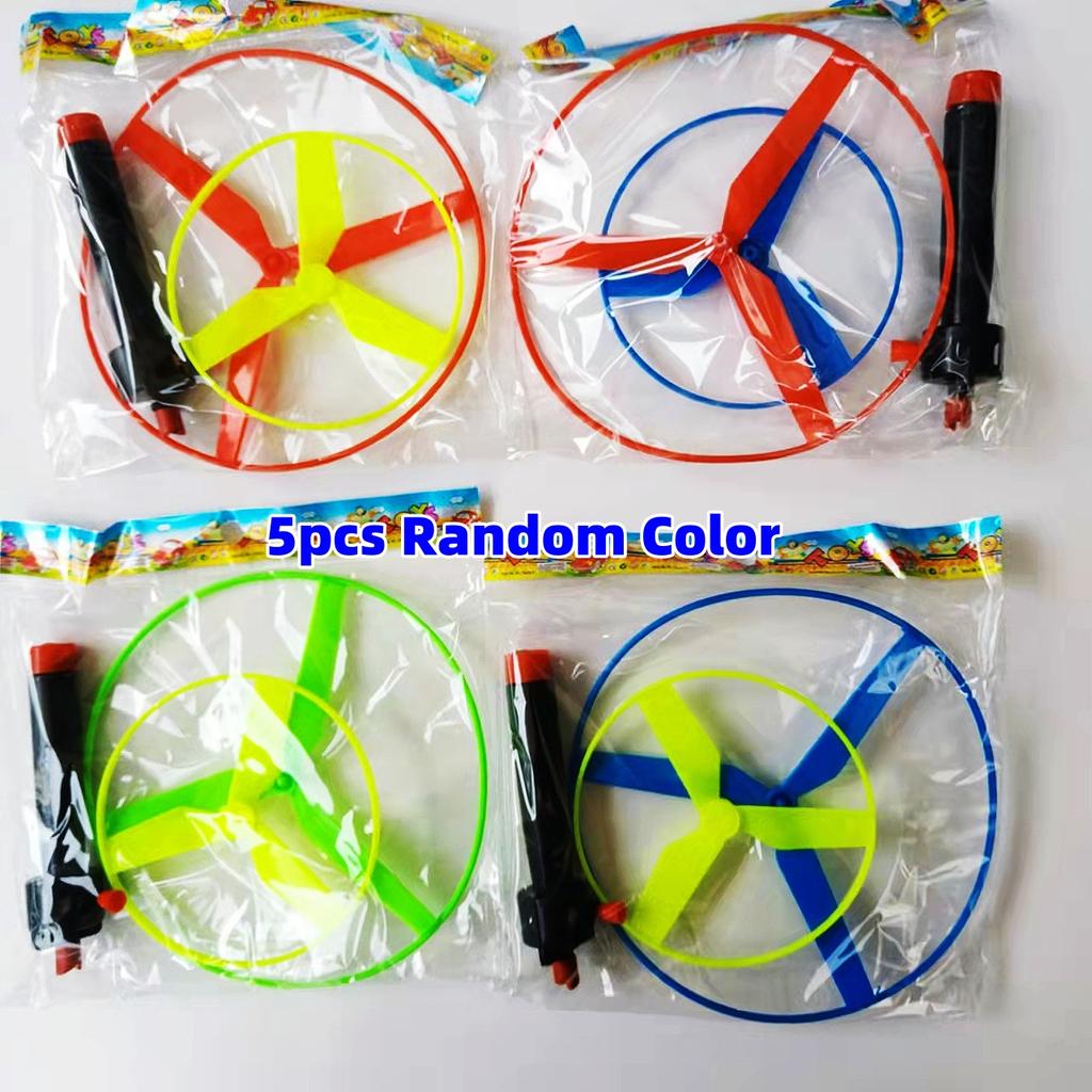Toys Sports Kid Pull Line Saucer Outdoor Fun Rotating Flying Helicopter Processing Toy for Parks Beach Children Gift