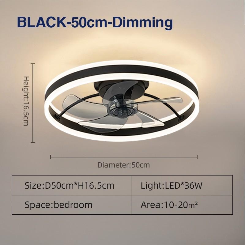 20 Zoll Haushalts-Elektro-Deckenventilator Schlafzimmer Einstellbare Helligkeit LED-Deckenventilatorleuchte Gleichstrommotor Deckenventilator mit Licht