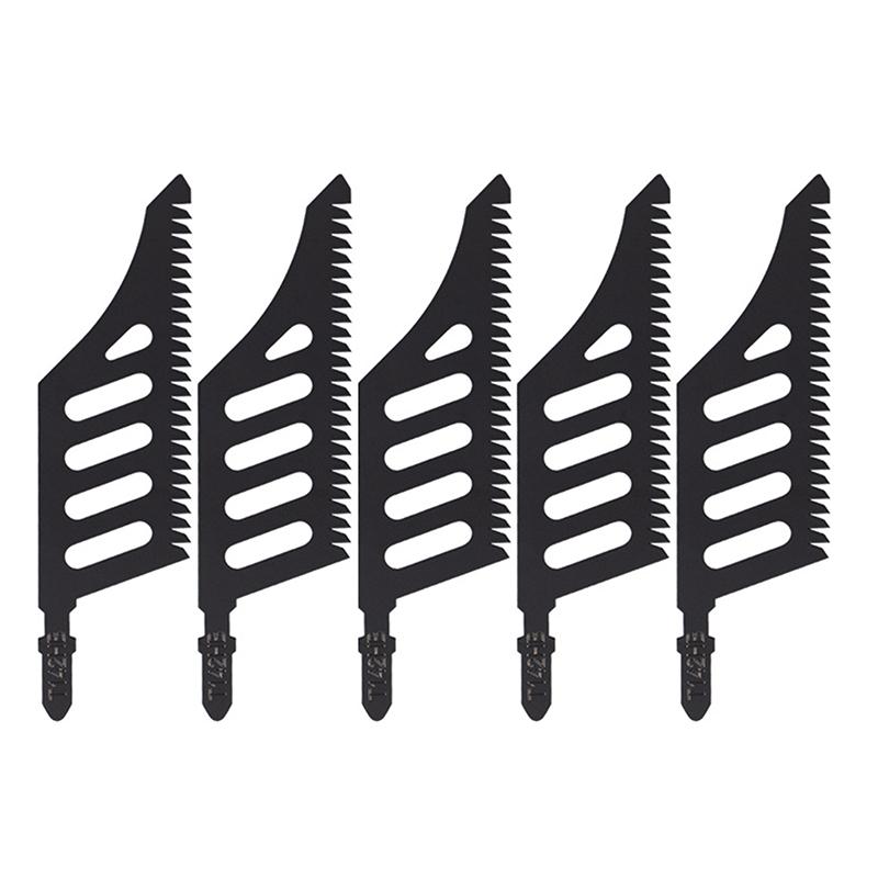B17B T142Hb Curved Jigsaw Blade-5Pcs T Shank Flush Cutting Replacement Blades For Precision Cuts