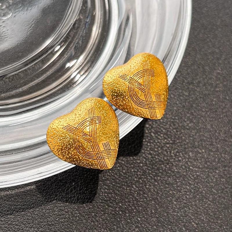 

Элегантные ретро-серьги Love с узором Hammer: Модный гонконгский стиль для женщин золотой