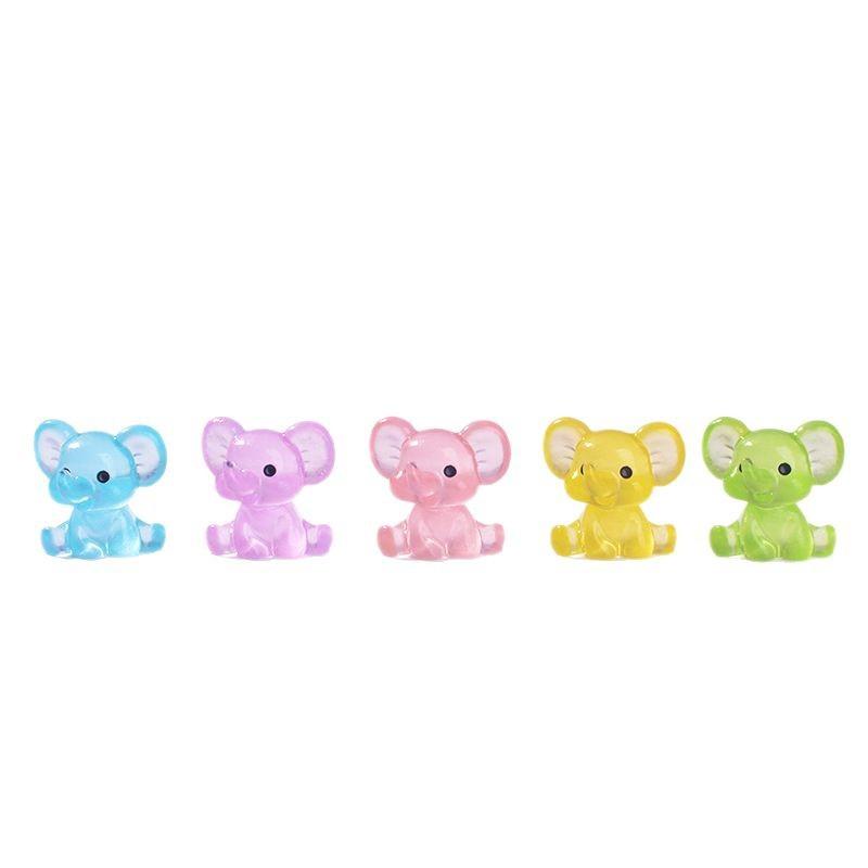 Micro-landscape Creative Small Ornaments, Cartoon Dolls, Resin Handicrafts, Landscaping, Glow-in-the-dark Elephant Decorations, Desktop Ornaments