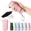 Lightweight Folding Parasol with Storage UV Heat Sun and Rain Suitable for Both Sunny and Rainy Compact and for Women and Men Case, 6-Rib Design,