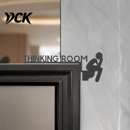 Home Decor Accents Funny Bathroom Door Sign, Thinking Room Metal Wall Art with Humorous Quotes, Self-Adhesive Office Plaque Toilet Sign for Restroom,