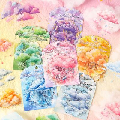 ZABC Dream Cloud Retro Collage Stickers - DIY Decorative Pack with 6 Styles