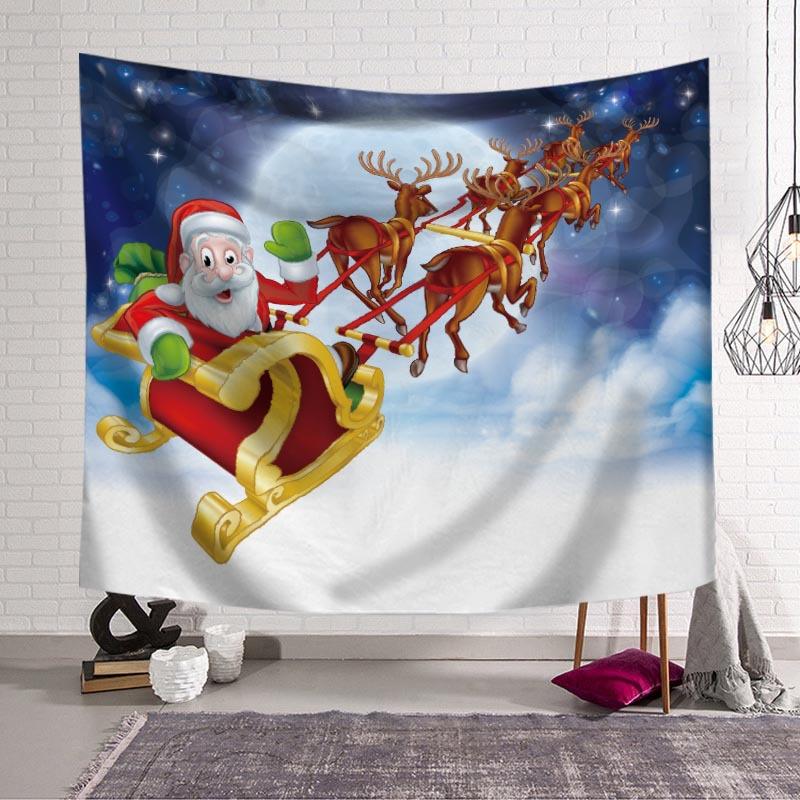 Christmas Snowman Print Pattern Tapestry Christmas Room Wall Decoration Background Fabric Home