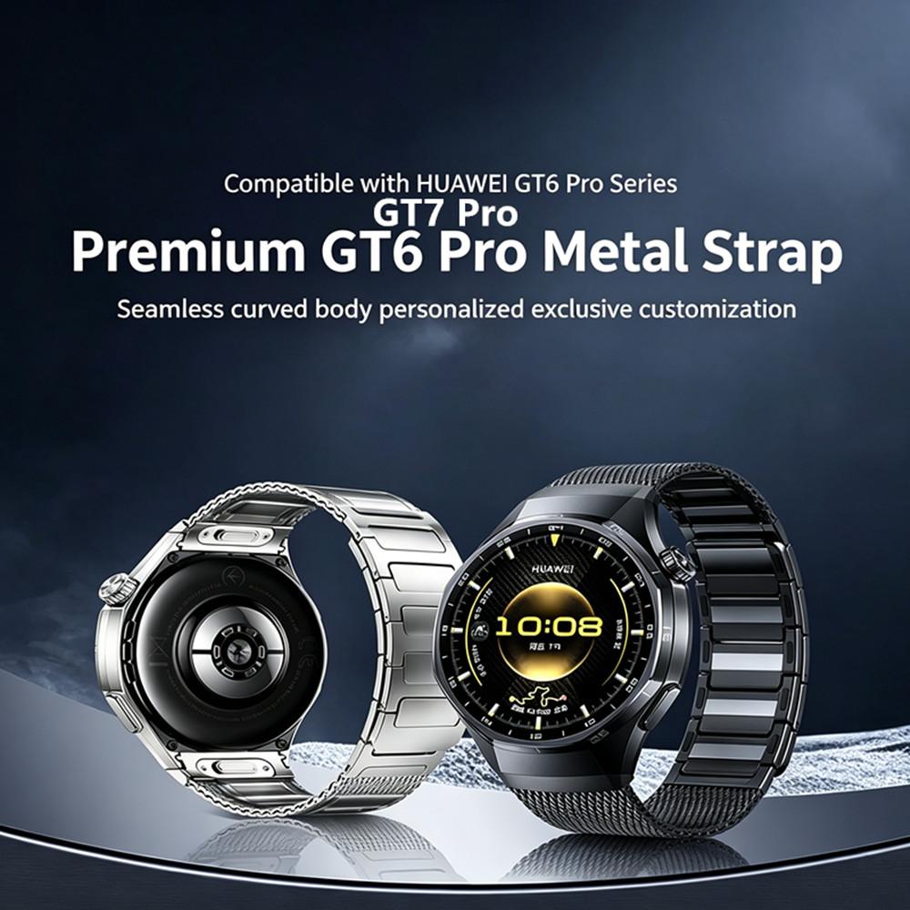 Press Quick Release Magnetic Metal Strap Seamless Stainless Steel Wrist Band for Huawei Watch GT 6 Pro/GT 7 Pro Smartwatch Replacement Accessories