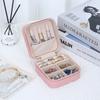 Portable Mini Jewelry Storage Box Travel Organizer Jewelry Case Leather Storage Earrings Necklace Ring Jewelry Organizer Display