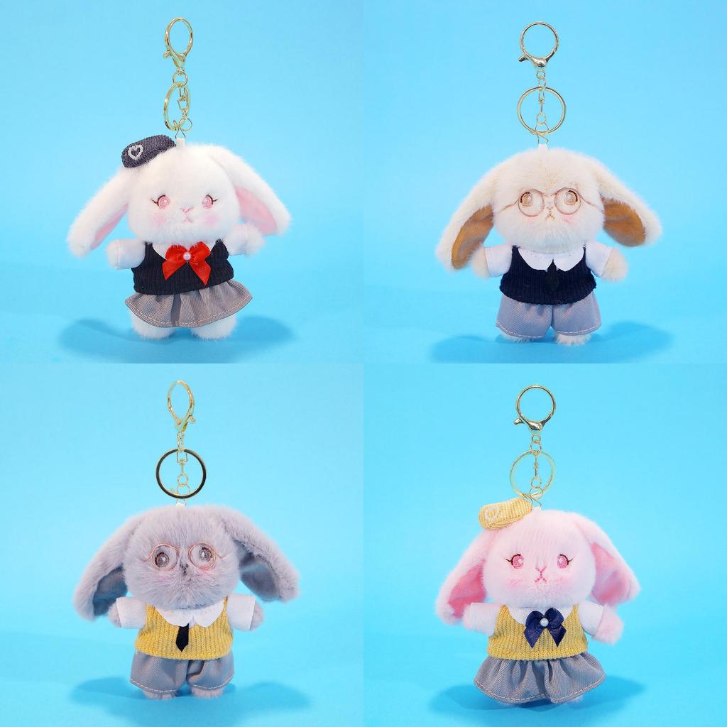 Plush Toy Study Bunny Cute Stuffed Animal For Girls Gift And Bag Charm