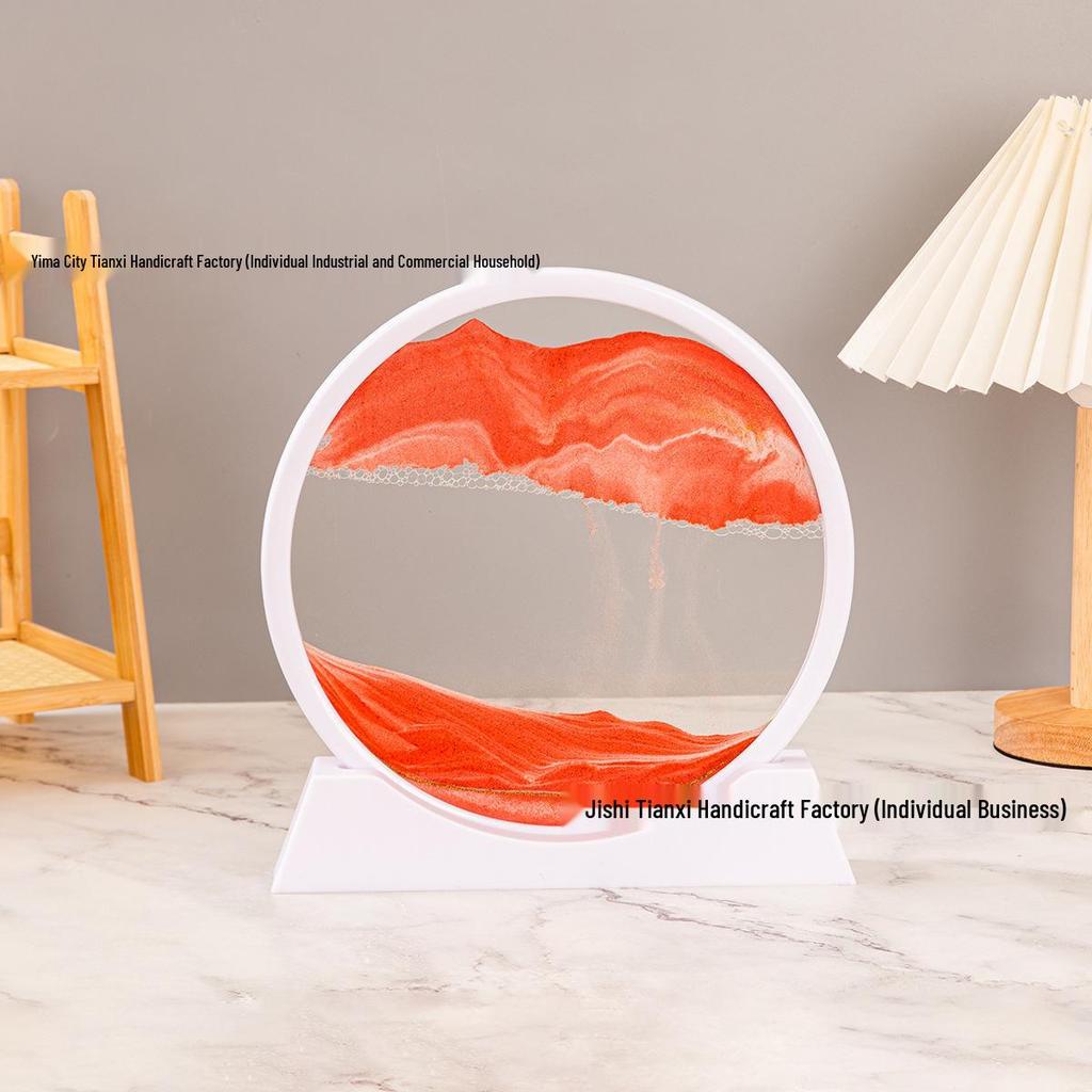 3D Quicksand Hourglass Art: Decompression Landscape Ornament for Home or Office Decor