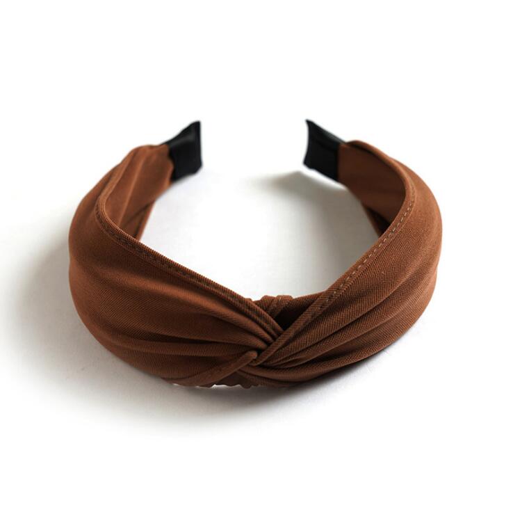 Neuzugang Damen Stirnband Klassisches Uni Haarband Turban Überkreuzter Knoten Haaraccessoires Hochwertiger Haarreif