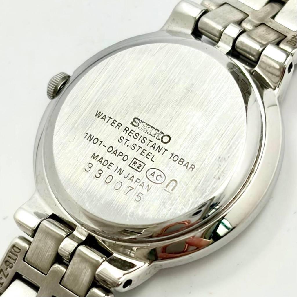 [Good Condition/New Battery] SEIKO Ladies Watch Silver 1N01-0AP0 330075