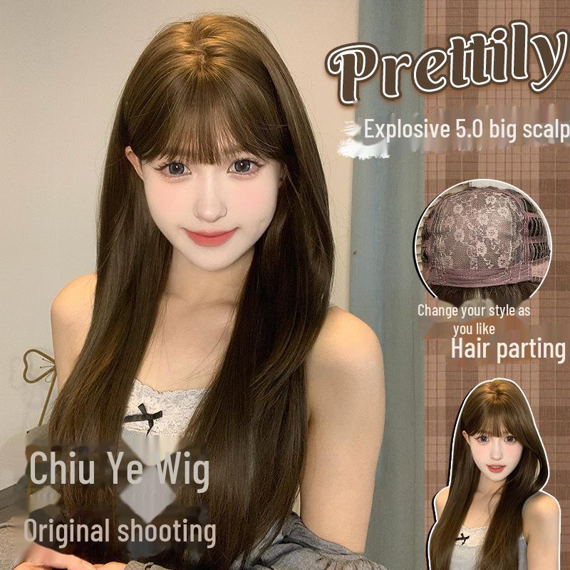 

Парик Yeye 5.0: Натуральный милый парик на всю голову с технологией Big Scalp и челкой