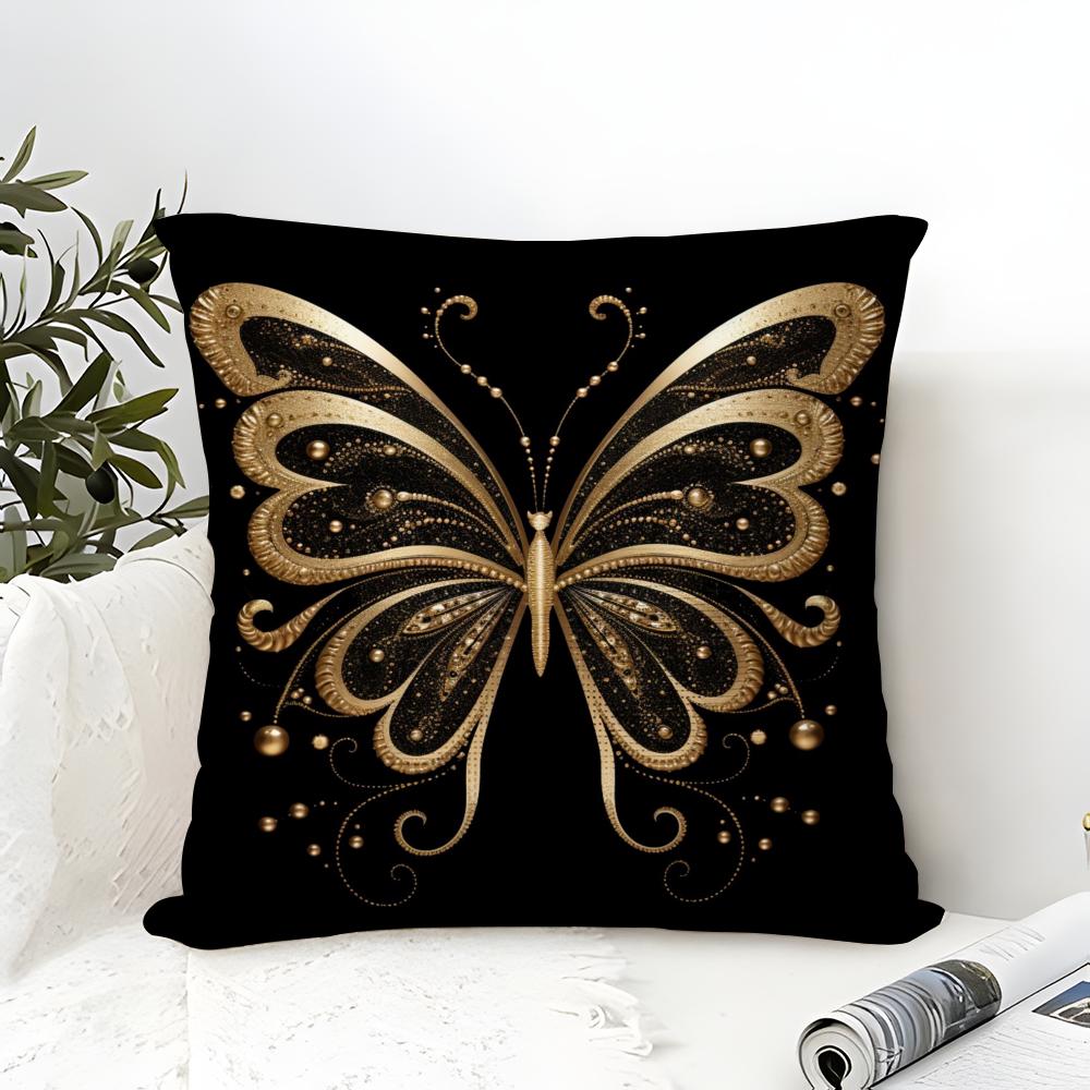 Colorful And Beautiful Butterfly Pillow Case Linen Pillow Case Sofa Home Decor Cushion Cover Cushion Cove