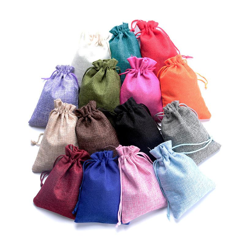 Drawstring Linen Bag, Bundle Mouth Coffee Bean Jewelry Christmas Gift Storage Packaging Bag Linen Bag Printing Logo