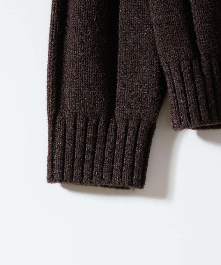HORLISUN Meadow Wide Rib Crewneck Knit Dark Brown