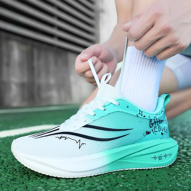 Running Shoes Unisex Speciality Marathon Athletic Men Breathable Lightweight Carbon Board Women'S Comfor Athletic Nonskid Athletic Shoes