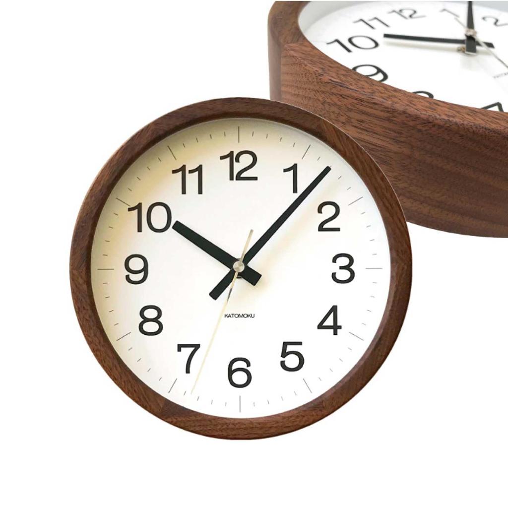 KATOMOKU Muku Clock 16 Walnut Wall Continuous Second 20cm km-108WA Clock, Hand, (Quartz Clock)