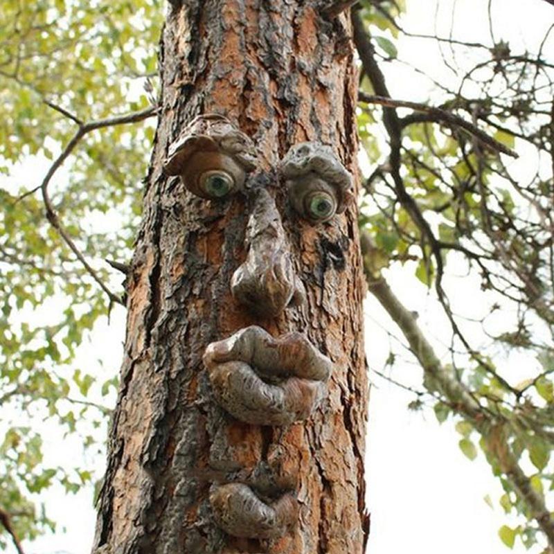 Whimsical Old Man Tree Faces for Garden Decoration