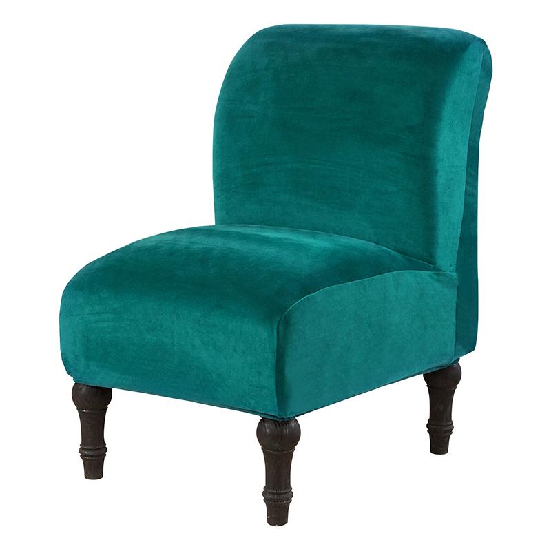 1Pc Solid Color Fashion Armless Accent Chair Cover DIY Polyester Fiber Stretch Slipcovers Protector Velvet Single Sofa covers