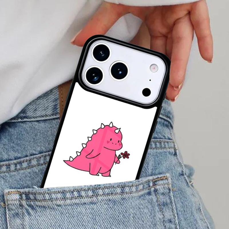 Dinosaur Couple Cat Pinch Face Phone Case for iPhone 16e 15 14 13 12 17 Pro Max Plus Air 17pro Cover Coque