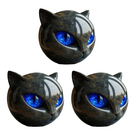 Mini Cat Stone Resin Cat Head Figurine Collectible Healing Stone Marble Texture Cat Stone Keepsake Gift for Cat Lovers Women Men