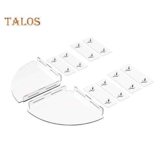 

2 шт./компл., прозрачная настенная противоскользящая треугольная угловая полка для ванной комнаты, компактный органайзер для кухонных приправ с гладкими краями без сверления прозрачный