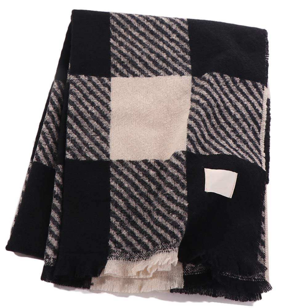 Korean Striped Plaid Scarf Casual Checkered Scarf Fashion Winter Men's Scarf  Males