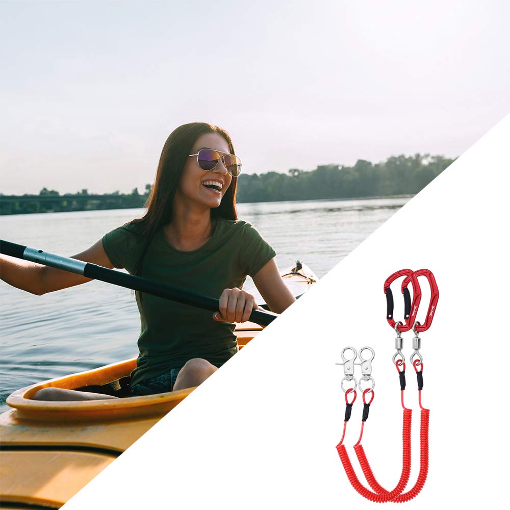 HERCULES Spiral Curly Wire Extends to 27kg Weight Fishing Rod Stretchable Safety Wire Coil Leash Fishing Rod 1 x 44cm 1 x 15cm Cord, Cord,