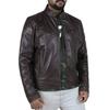 Spot Winter Business Gentleman Warm Zip Cardigan Pocket Decorative PU Leather Jacket Stand Neck Slim Leather Jacket