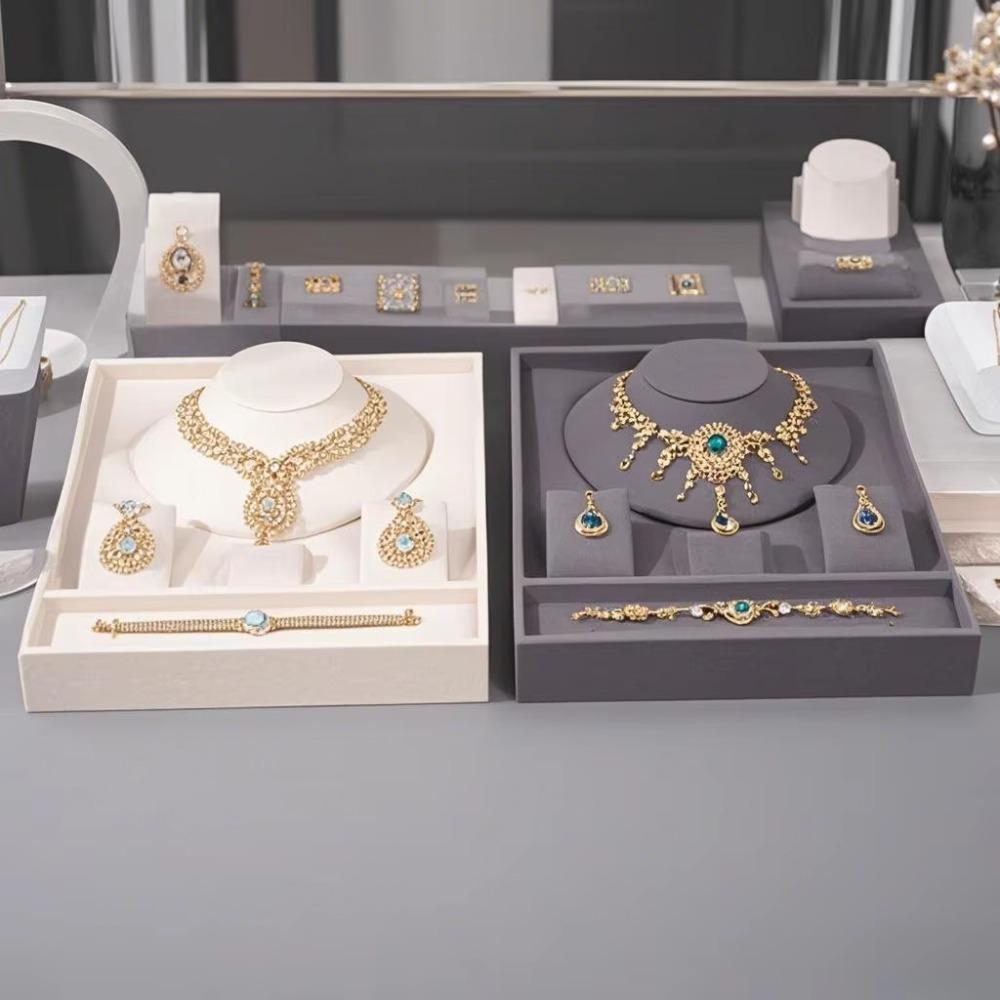 Strukturierte Schmuckschale mit unterteiltem High-End-Schmuckset-Displayständer Kleinkram