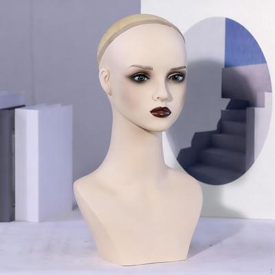 Female Mannequin Head Wig Holder PVC Bust Manikin for Scarves Glasses Hairpieces