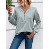 MGHR Women's Fashion Casual Solid Color Print Autumn Winter V-Neck Long Sleeve  Hoodie