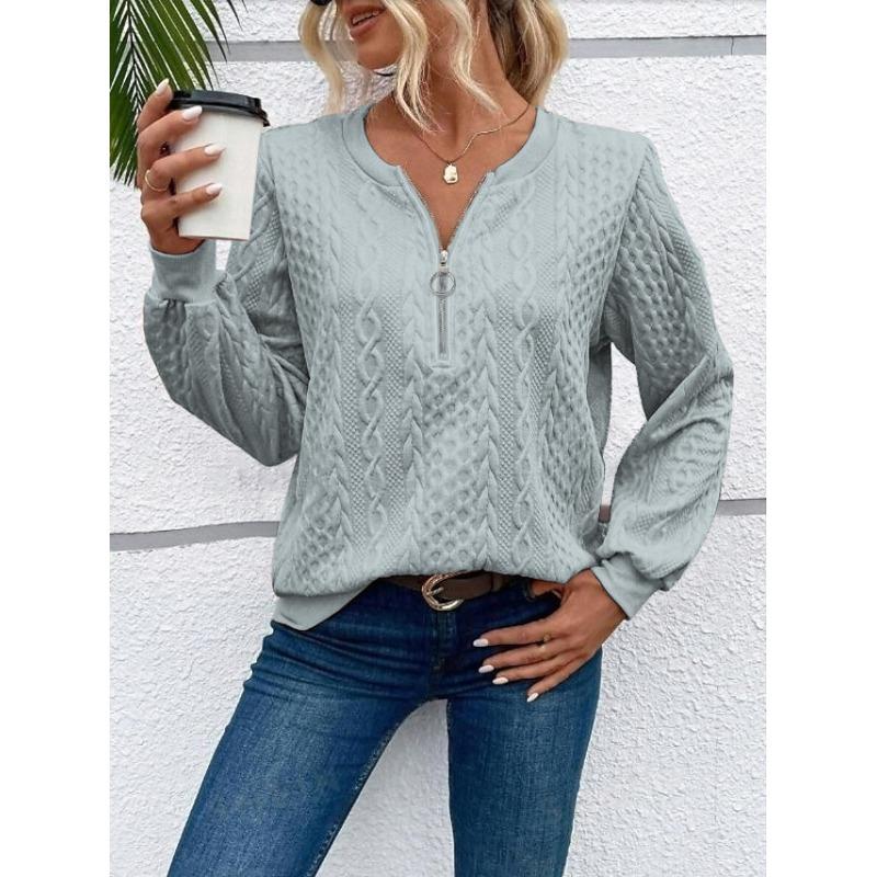 MGHR Women's Fashion Casual Solid Color Print Autumn Winter V-Neck Long Sleeve Hoodie