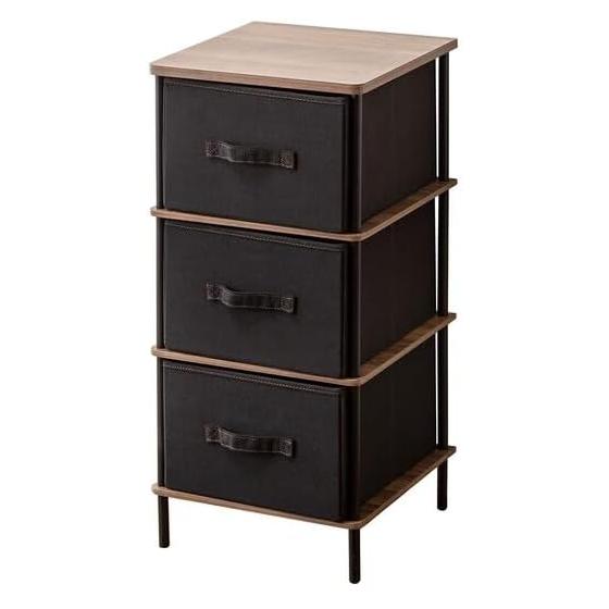 Nitori 3-tier slim chest PST2 middle brown/black NITORI 8410364
