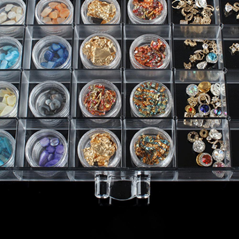 120 Grids Transparent Acrylic Nail Display Showing Shelf Organizer Makeup Manicure Jewelry Drawer Cosmetic Storage Box