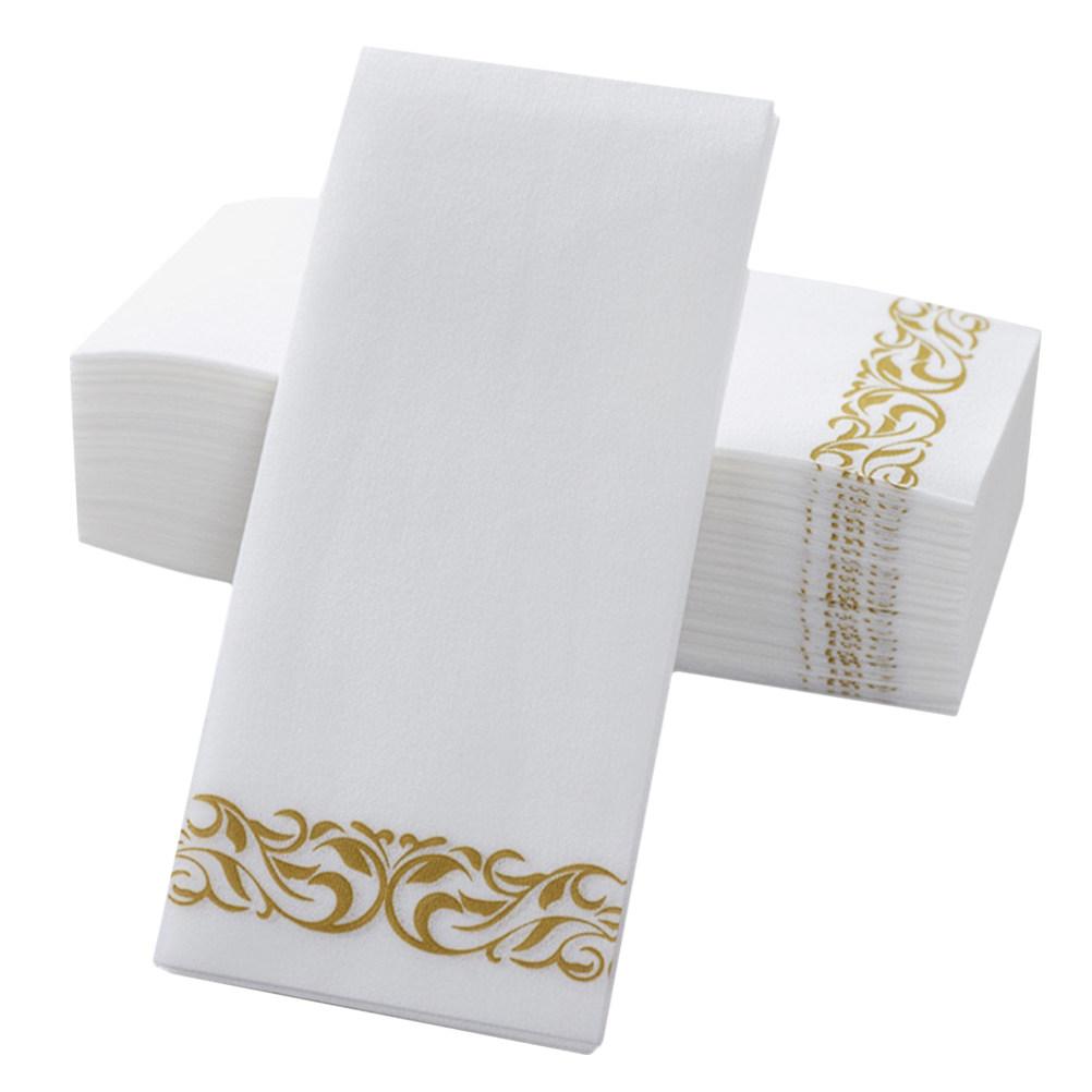 100 Pezzi Eleganti Tovaglioli da Pranzo Monouso in Foglia d'Oro 40x30cm Tovaglioli Piegati Spessi Premium per Addio al Nubilato Banchetto di Compleanno