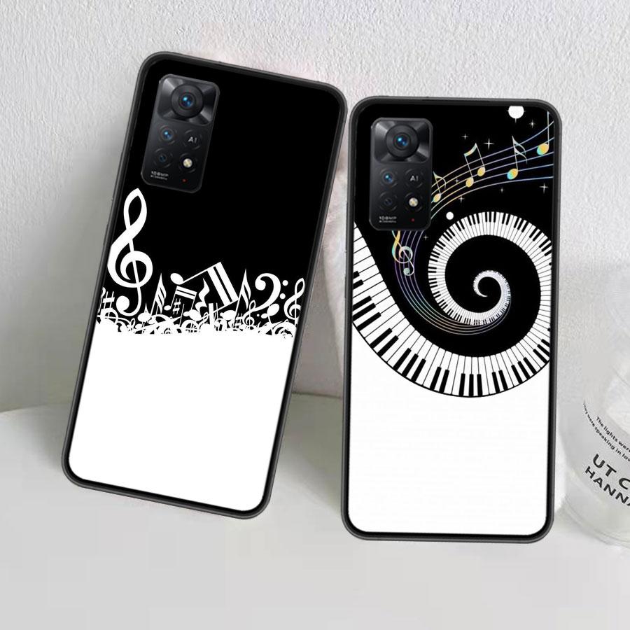 Piano Keys Musical Phone Case For Redmi 13C 14C Note 13 14 Pro 5G Plus 12 12C 10 10A 10C 9 9A 9C 9T 8 8A K70 Pro Xiaomi Cover Si