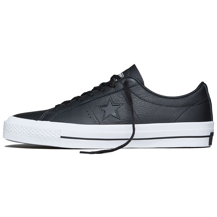 Converse One Star Leather Durable Lightweight Low-Top Skate Shoes Unisex Sneakers Black White 153714C