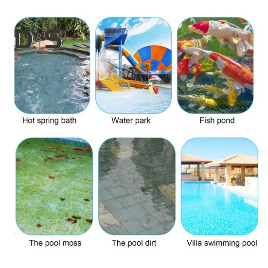 Rubber Pool Brush Head 45cm Long Cleaning Brush Pool Floor Walls High-Efficiency Curved Ends Scrub Brush