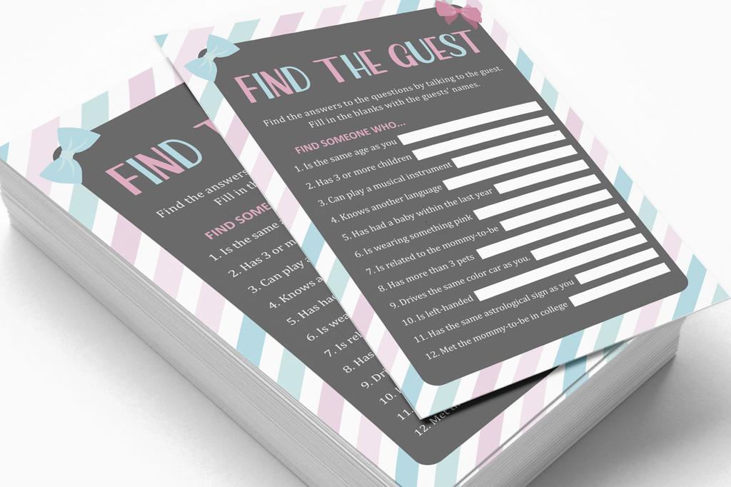 Inkdotpot 50 BabyA AlphabetA ABCA GameA Stripe Gender Reveal Baby Shower Game Ita S A Boy Ita S A Girl Party