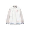 Li Ning Badfive Color Block Back Letter Print Loose Baseball Jacket Men Jackets Off-White Mica-Gray AFDT807-2