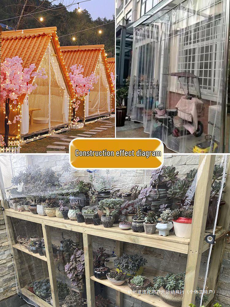 Clear PVC Waterproof Outdoor Awning & Sunshade Tarpaulin