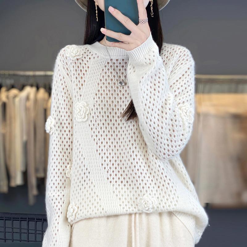 Women Sweater 100% Wool MODERN NEW SAGA O-neck Knit Pullover Thick Winter Jumpers Female Knit Tops
